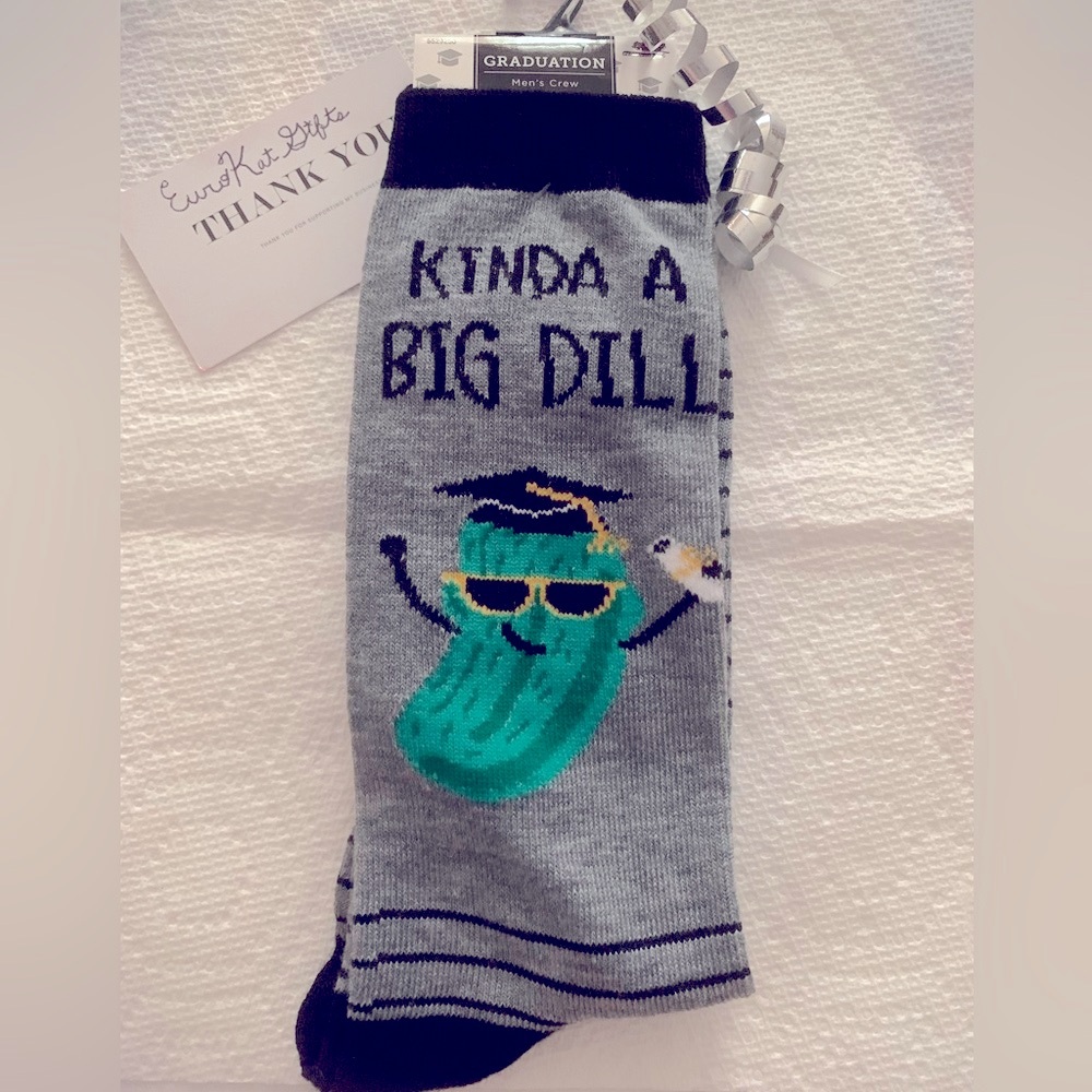Crew Socks Men & Women's Cartoon Print Novelty Crew 1 Pair NEW Trending big dill - Picture 4 of 4